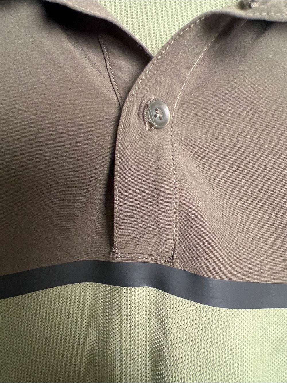 Nike Olive Green & Dark Olive Striped Dri-FIT Polo - Picture 4 of 9